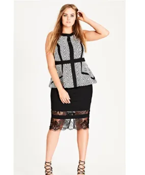 CITY CHIC - Lace trim midi pencil skirt! 20