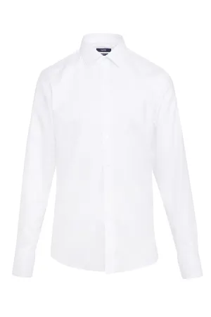 Comfort Fit French Cuff 100% Cotton White Dress Shirt