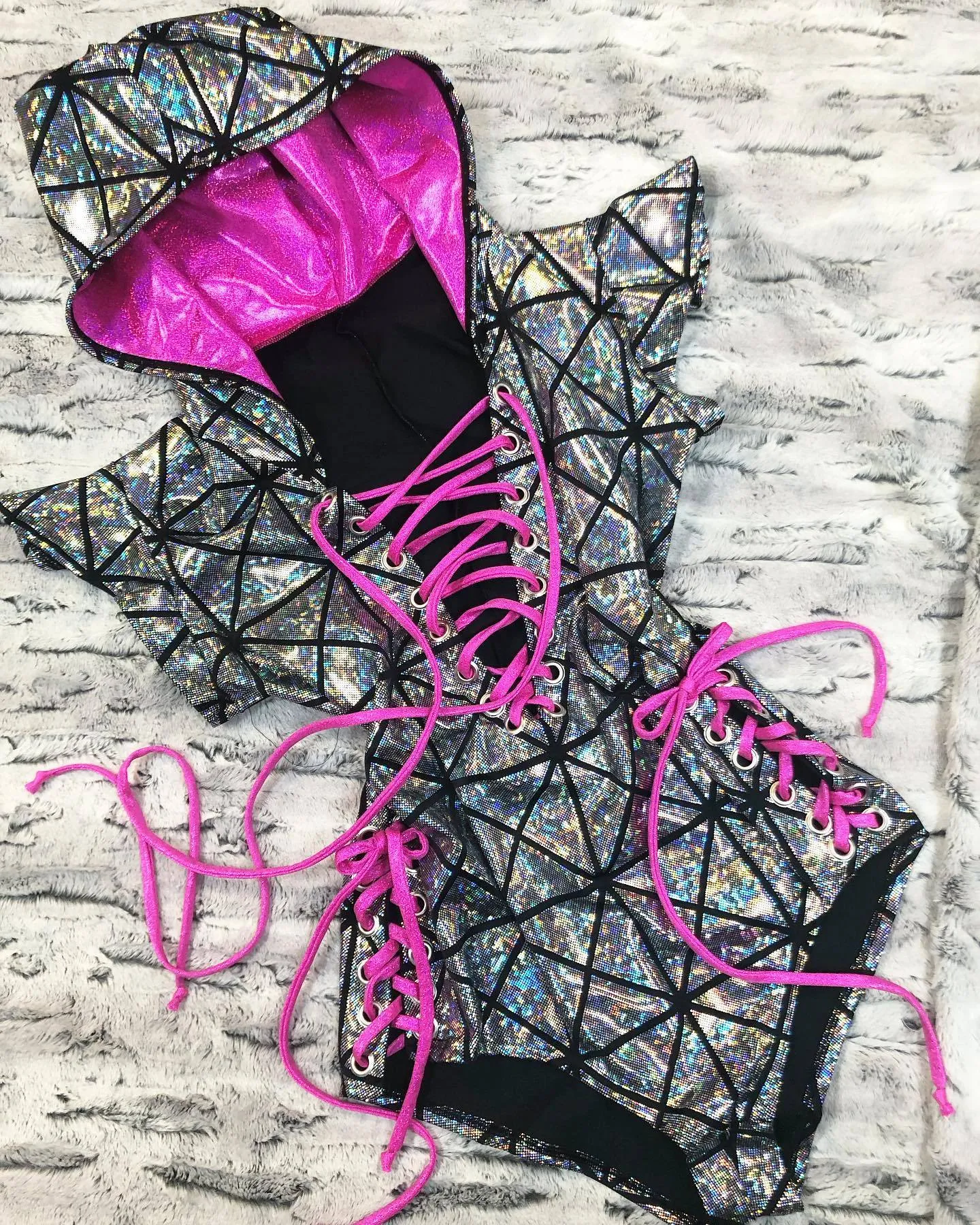 Cracked Tiles Neon and Holo Romper