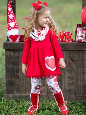 Cute As A Button Tunic, Scarf, and Legging Set