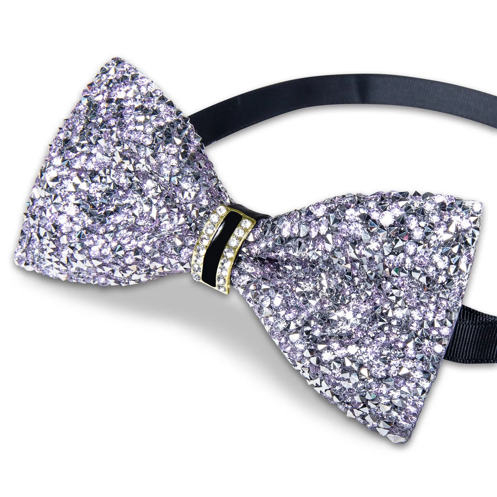 DiBanGu Imitation Crystal Bowtie Silver Diamond Sequin Men's Pre-Bow Tie