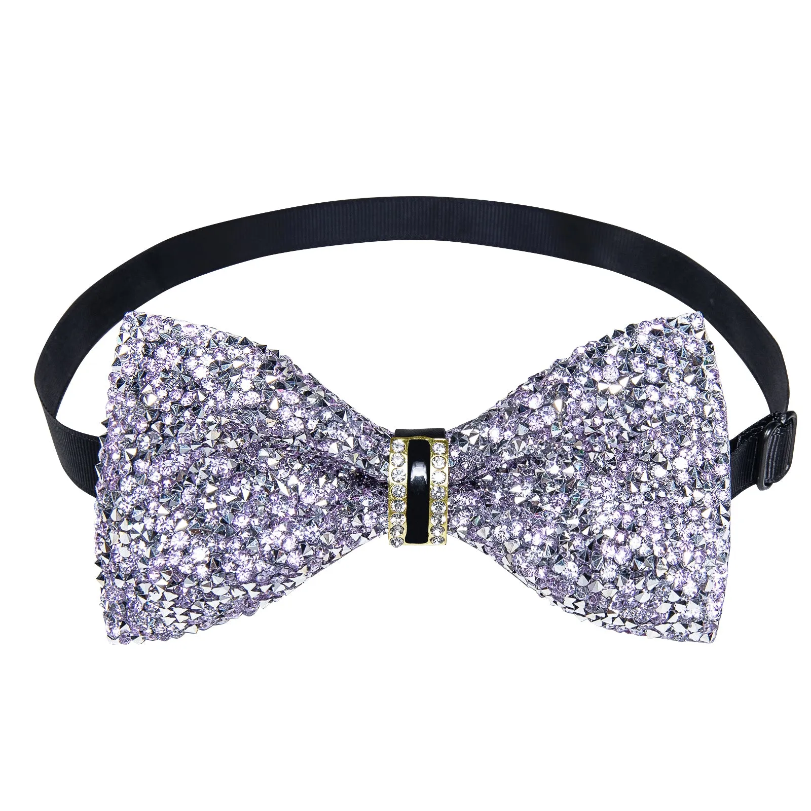 DiBanGu Imitation Crystal Bowtie Silver Diamond Sequin Men's Pre-Bow Tie