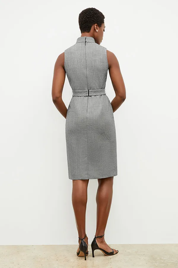 Dina Dress - Sharkskin :: Black / White