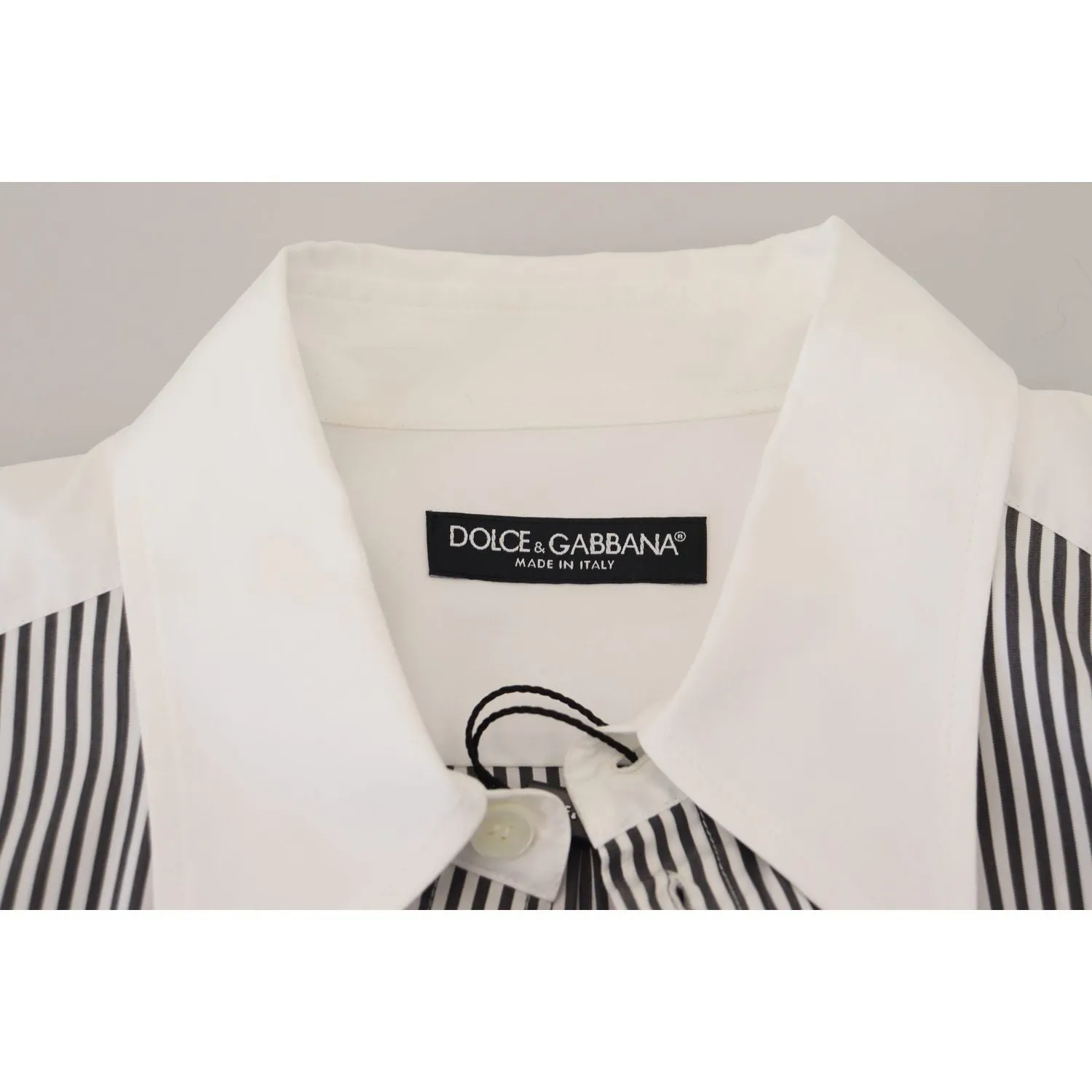 Dolce & Gabbana Classic Black and White Striped Button-Down Shirt