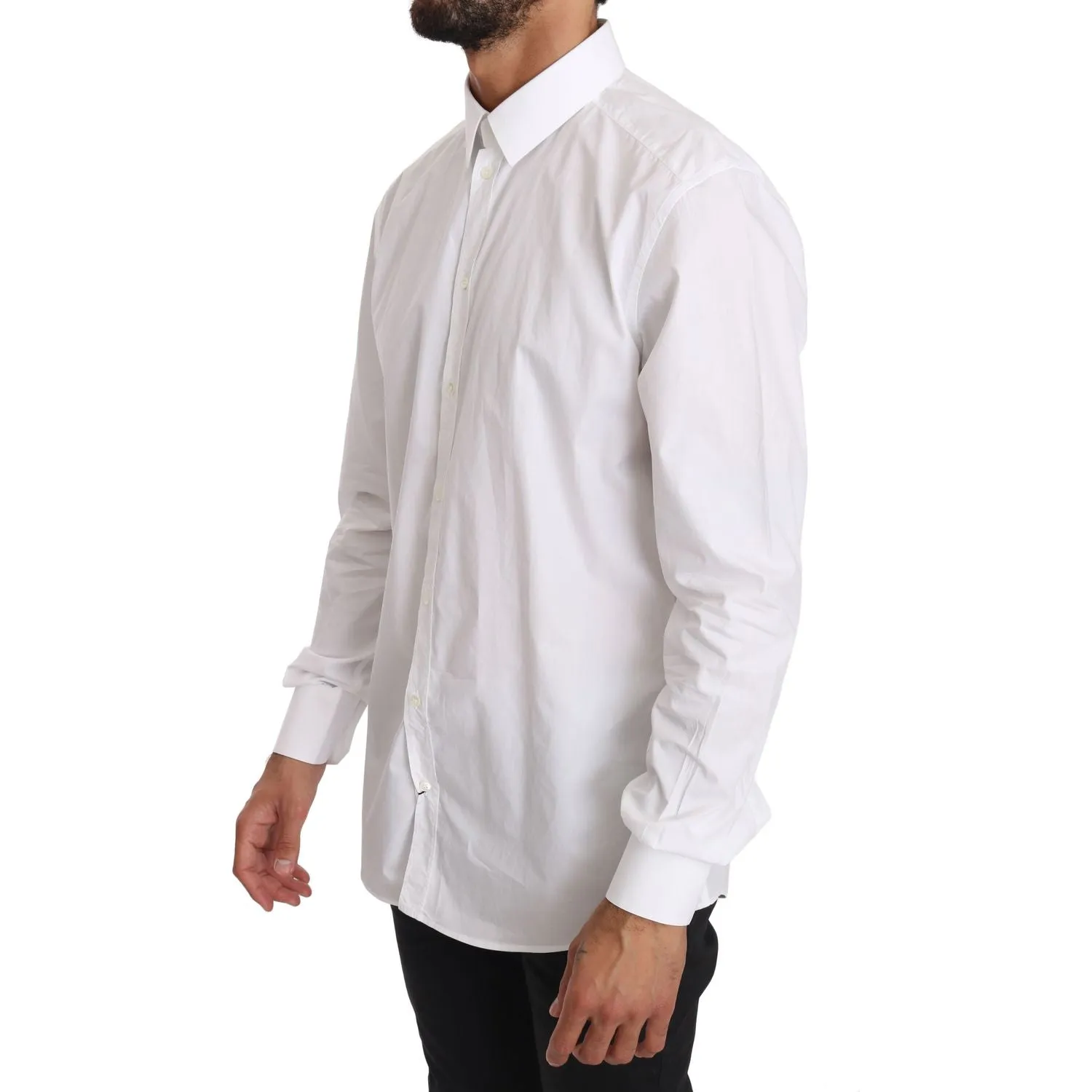 Dolce & Gabbana Elegant Slim Fit Dress Shirt in Pure White