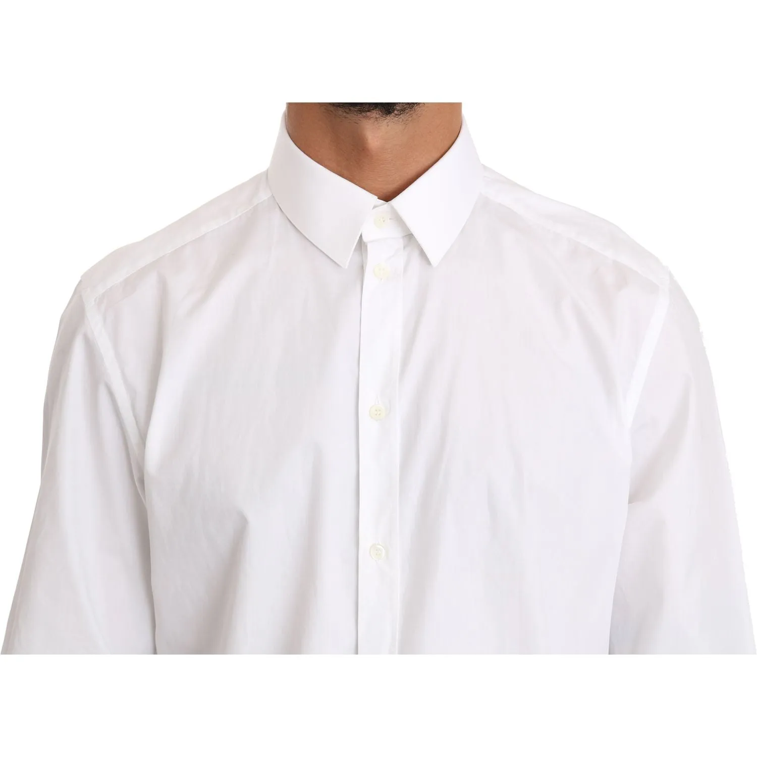 Dolce & Gabbana Elegant Slim Fit Dress Shirt in Pure White