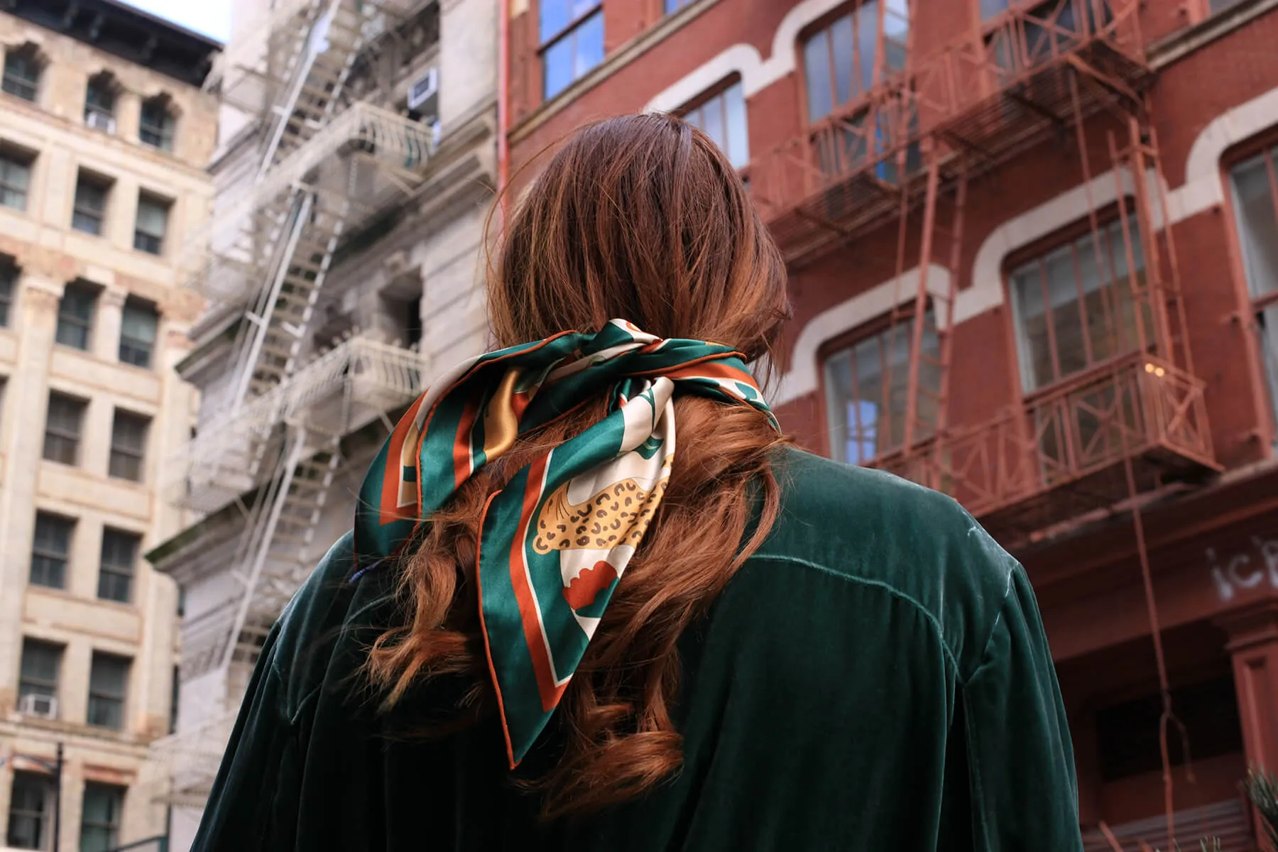 Double Sided Silk Scarf Of Green Wonderland