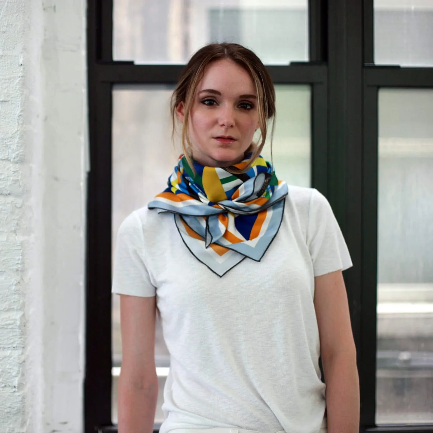 Double Sided Silk Scarf Of Triangle Magic