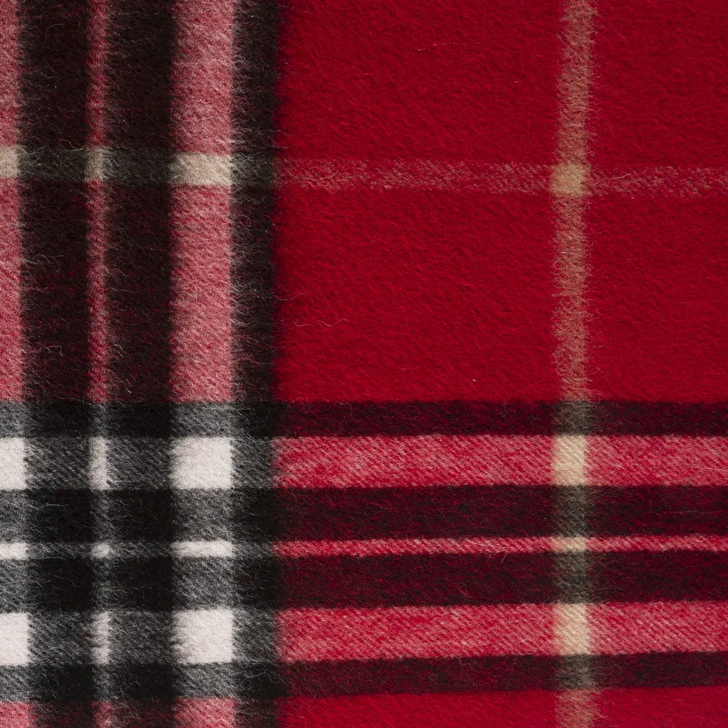 Edinburgh 100% Lambswool Scarf  Enlarged Off Ctr Scotty Thom Red