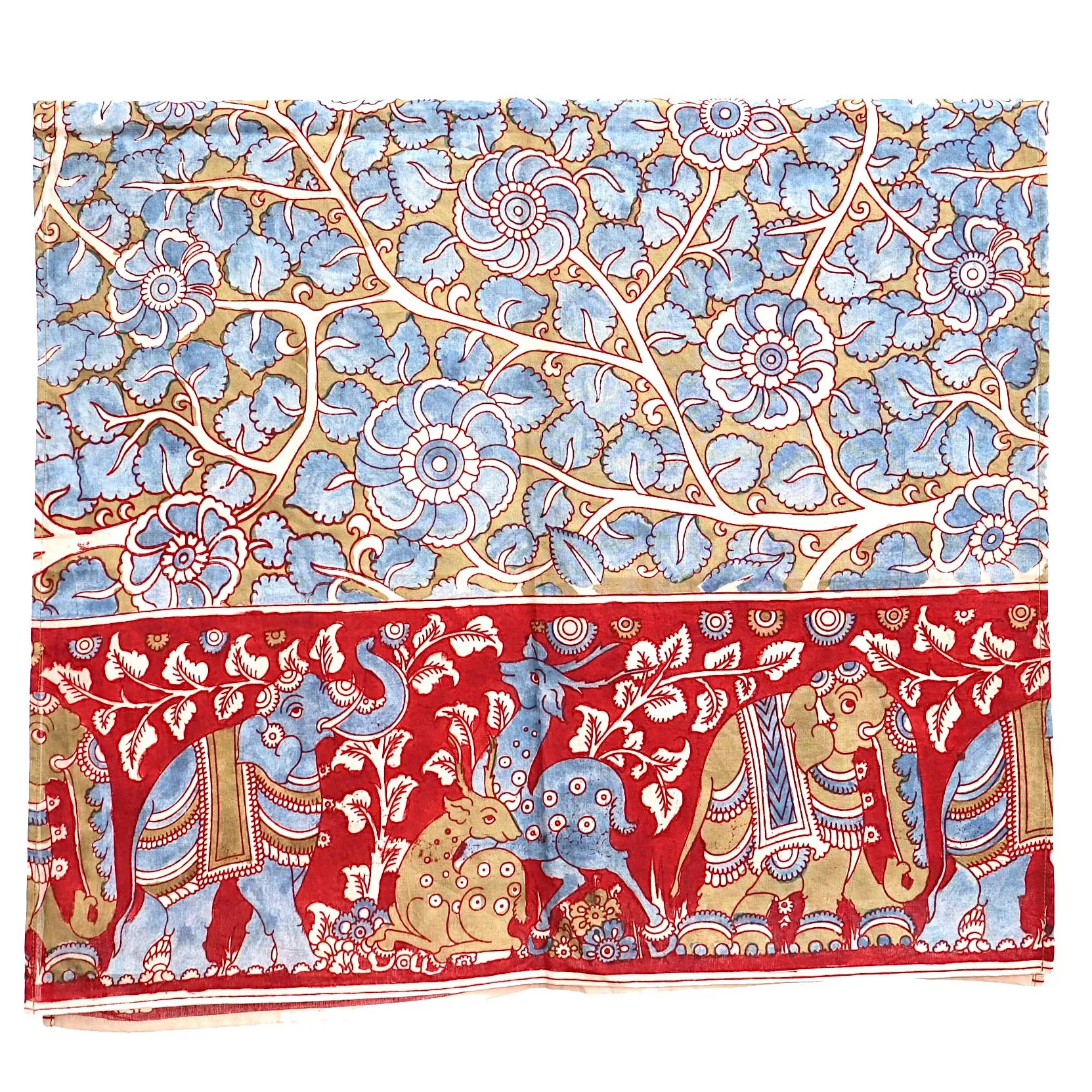 Enchanted Wildlife Blossom – Limited Edition Hand Painted Cotton Scarf(HS0020)