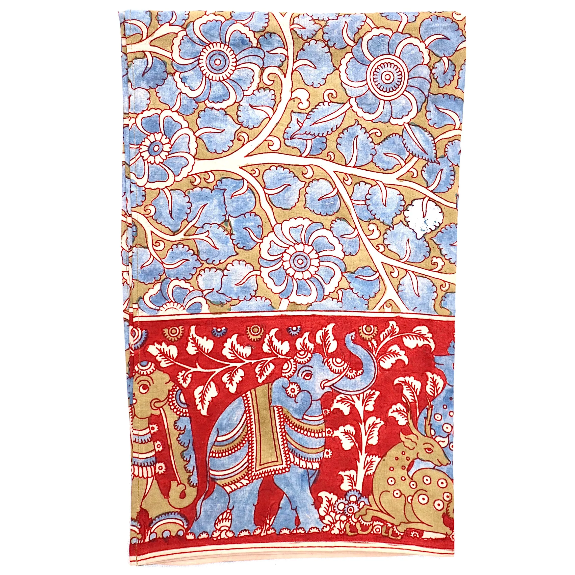 Enchanted Wildlife Blossom – Limited Edition Hand Painted Cotton Scarf(HS0020)