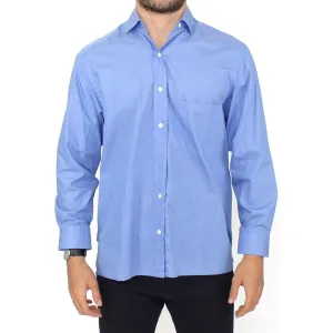 Ermanno Scervino Dapper Blue Cotton Dress Shirt for Men