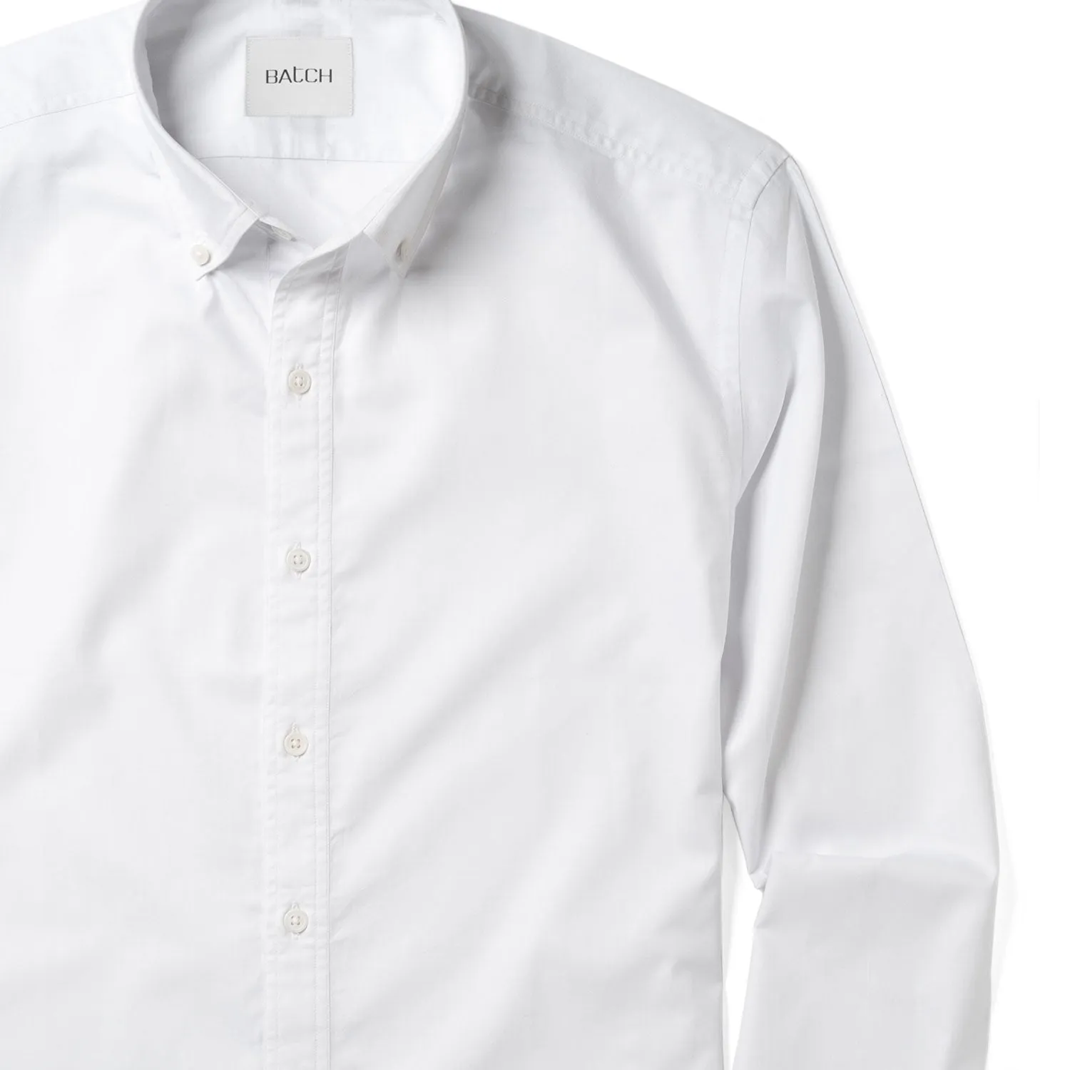 Essential Button Down Collar Casual Shirt - Classic White Cotton Twill