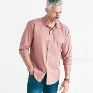 Essential Spread Collar Casual Shirt - Terra Cotta Cotton Twill