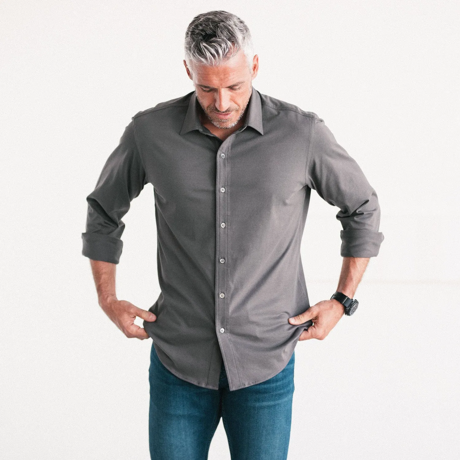 Essential T-Shirt Shirt - Slate Gray Cotton Jersey