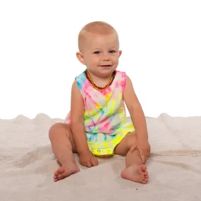 Fairwell Terra Romper in Neon Spiral