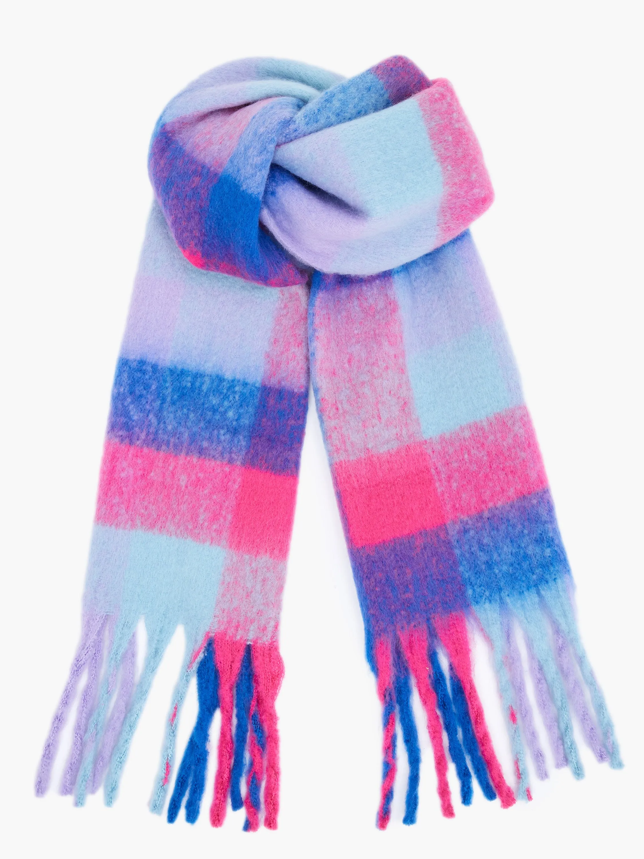 Fluffy Check Scarf