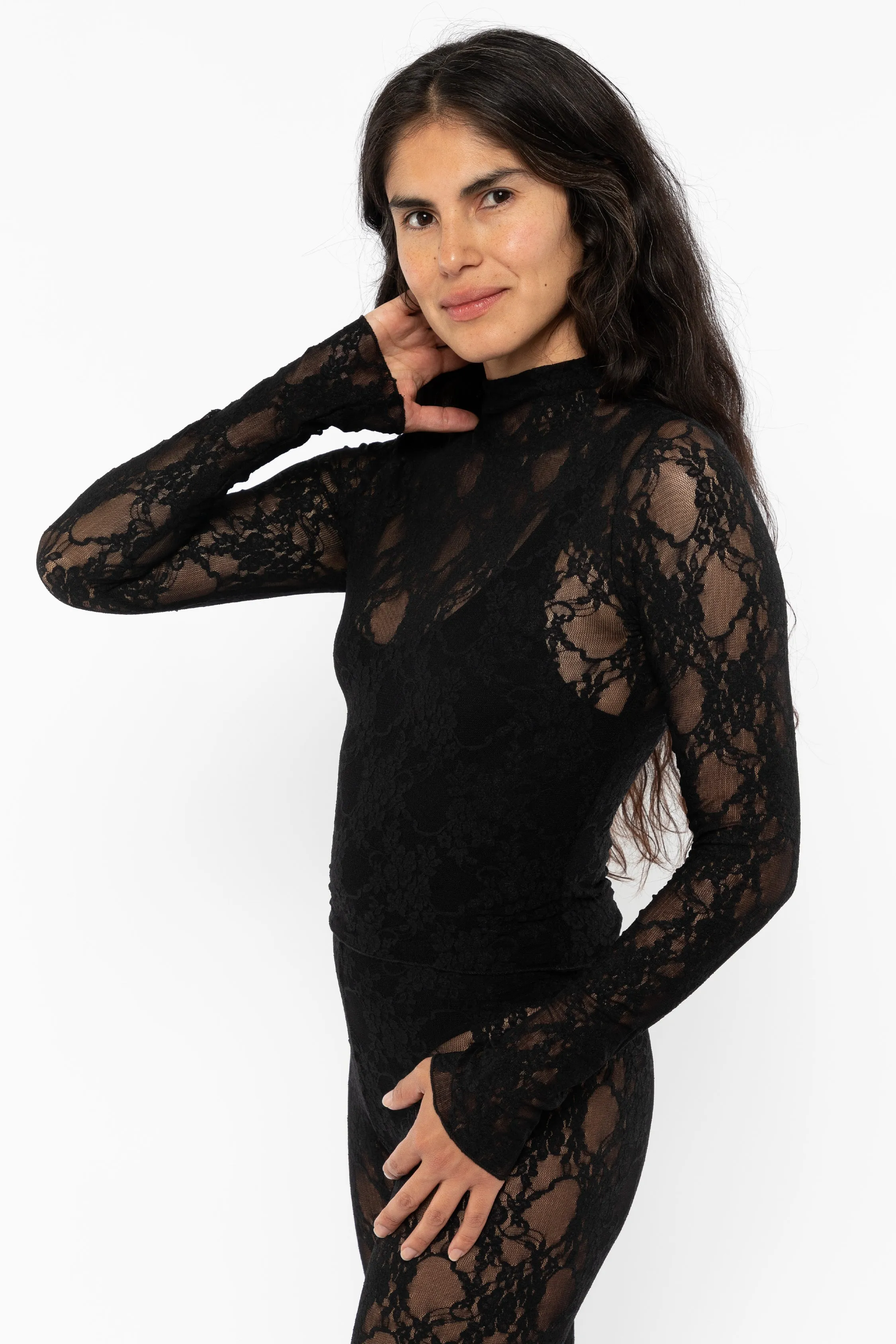 FNS306 - Floral Lace Long Sleeve Top