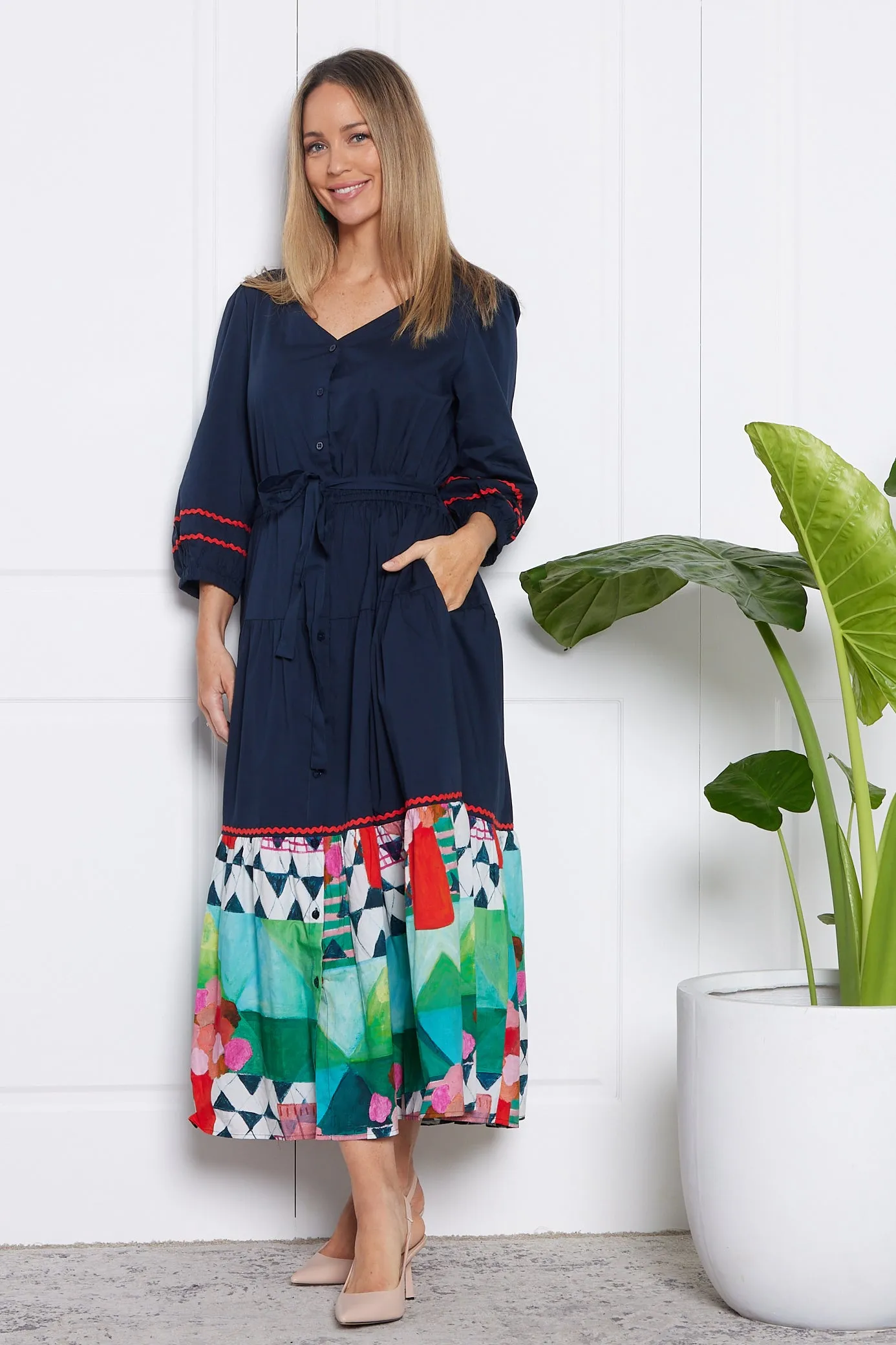 Frida Dress - Navy