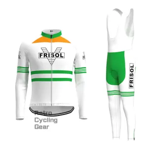 Frisol Orange Retro Long Sleeve Cycling Kit