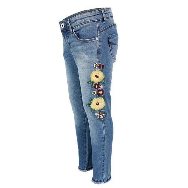 GIRLS DENIM BLUE TROUSERS