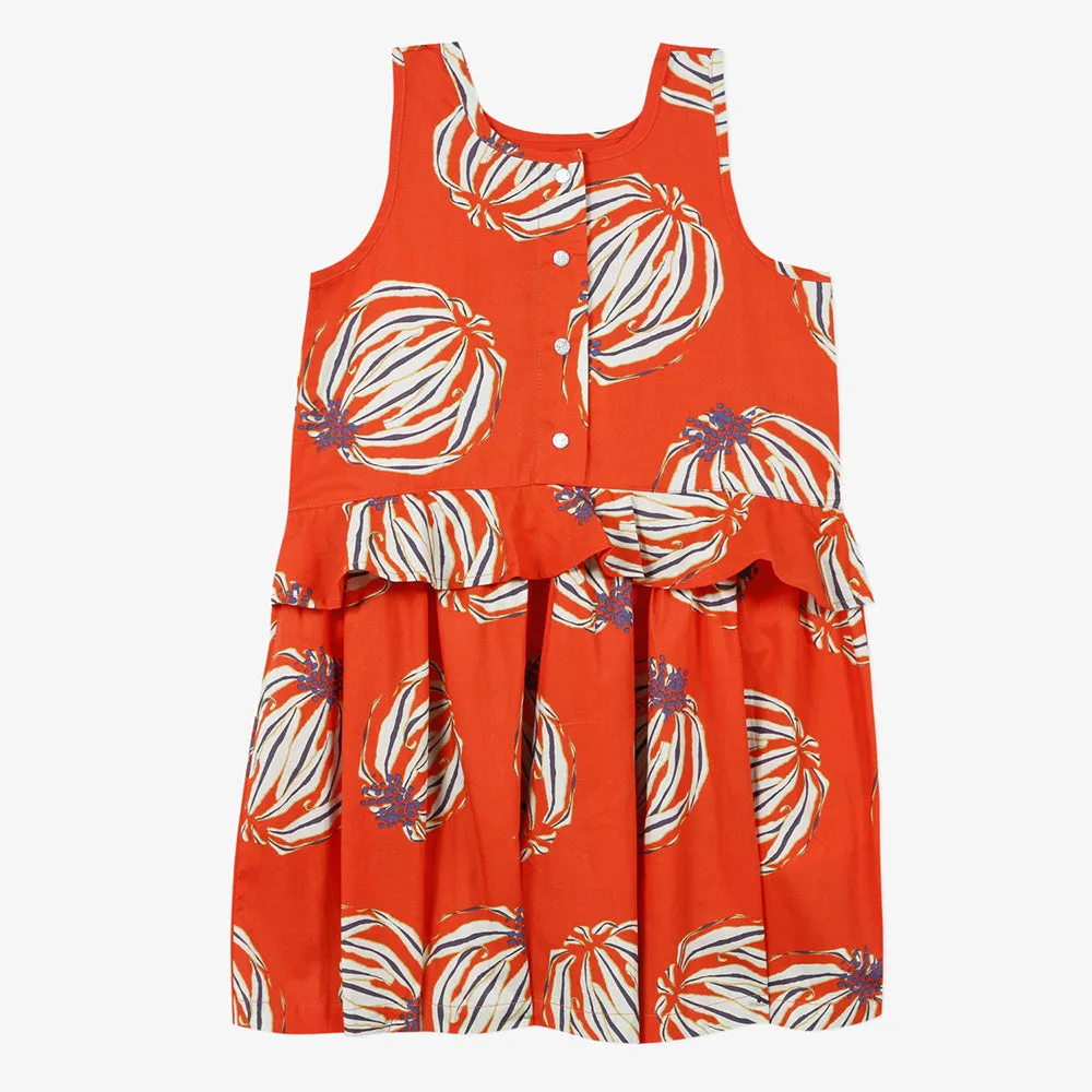 Girls' flower print romper