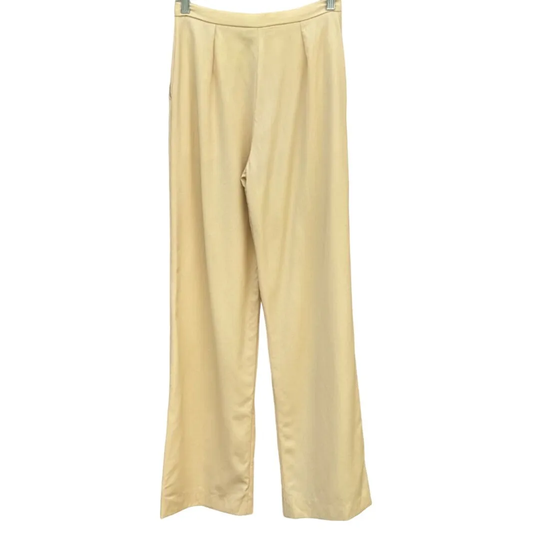 Gloria Sachs Vintage High Waist Pleated Wide Leg Banana Cream Dress Pants - 8