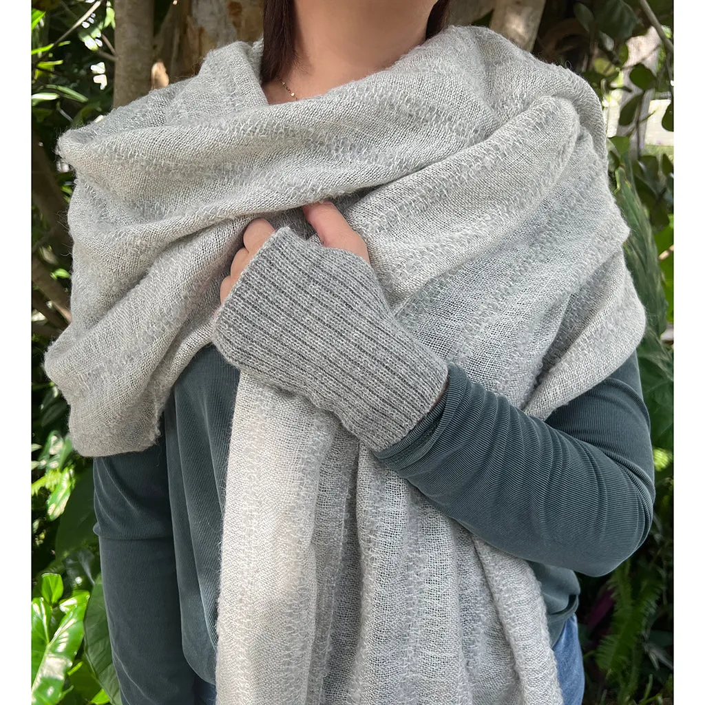 Gray Loop Knit Alpaca Scarf by SLATE   SALT