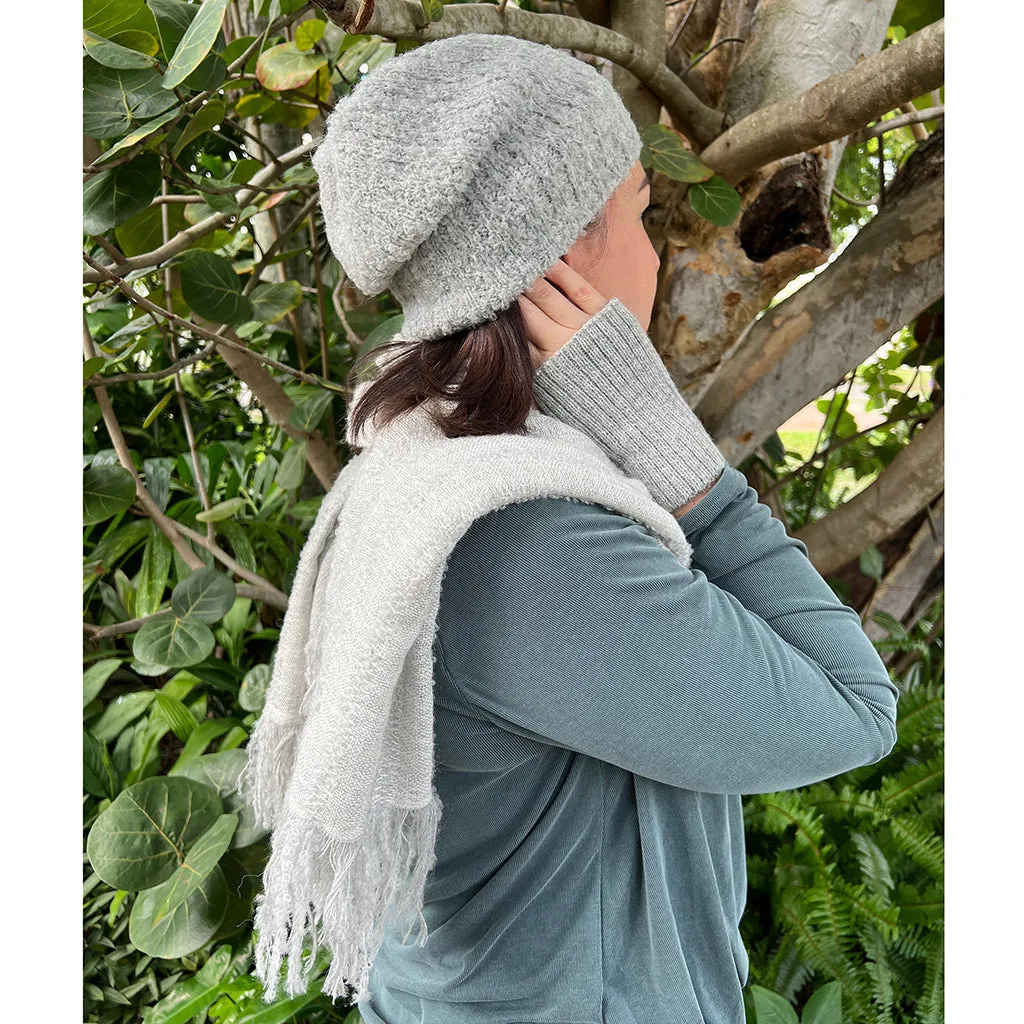 Gray Loop Knit Alpaca Scarf by SLATE   SALT