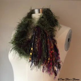 Green & Purple Scarf w/Fringe