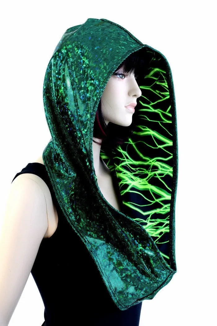 Green Kaleidoscope & Green Lightning Infinity Festival Hood