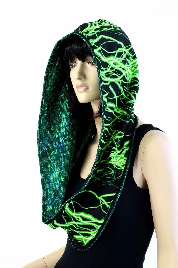 Green Kaleidoscope & Green Lightning Infinity Festival Hood