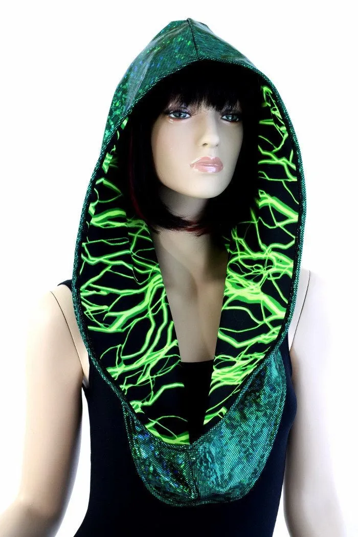 Green Kaleidoscope & Green Lightning Infinity Festival Hood