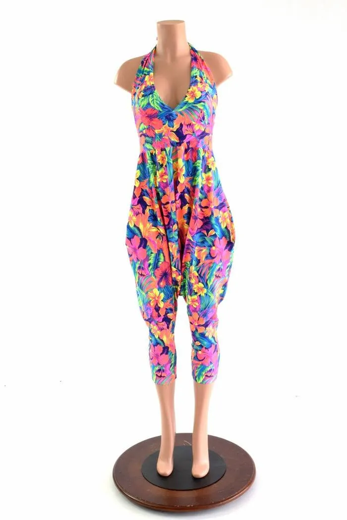 Halter Top Drop Crotch Harem Jumpsuit