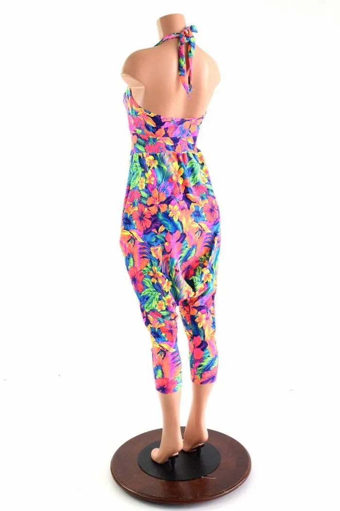 Halter Top Drop Crotch Harem Jumpsuit