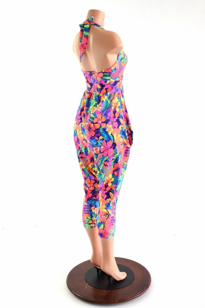 Halter Top Drop Crotch Harem Jumpsuit