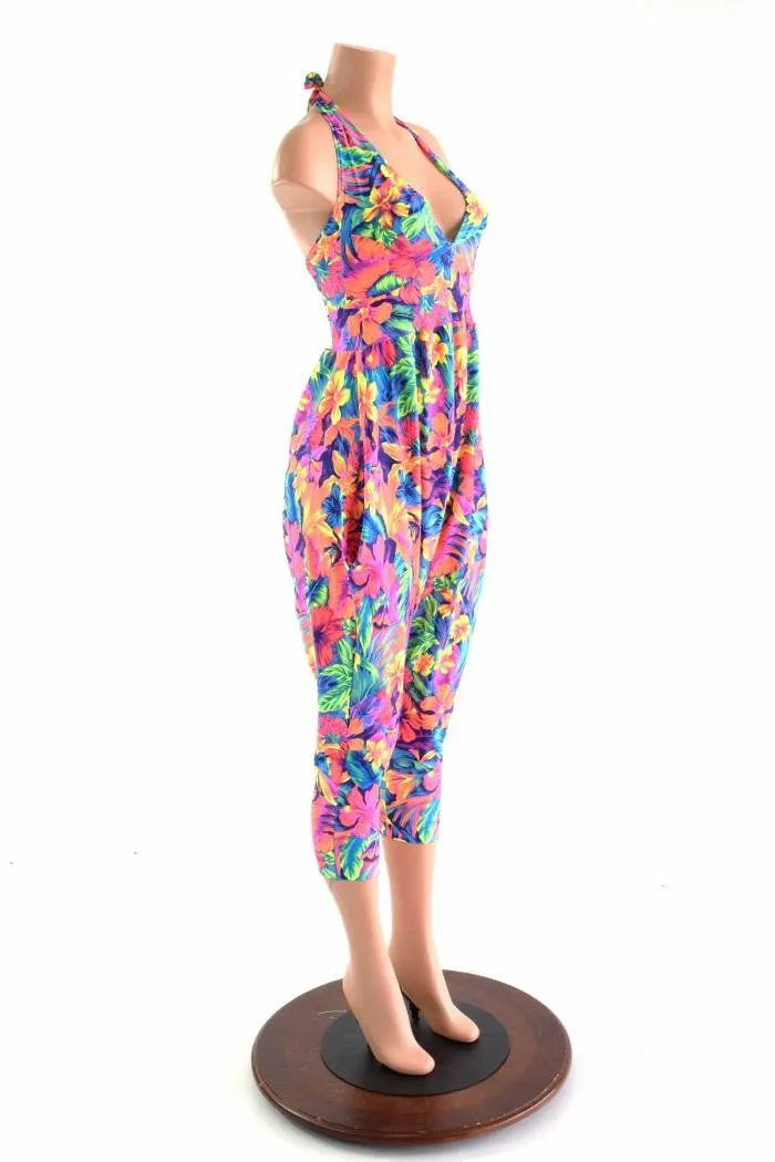 Halter Top Drop Crotch Harem Jumpsuit