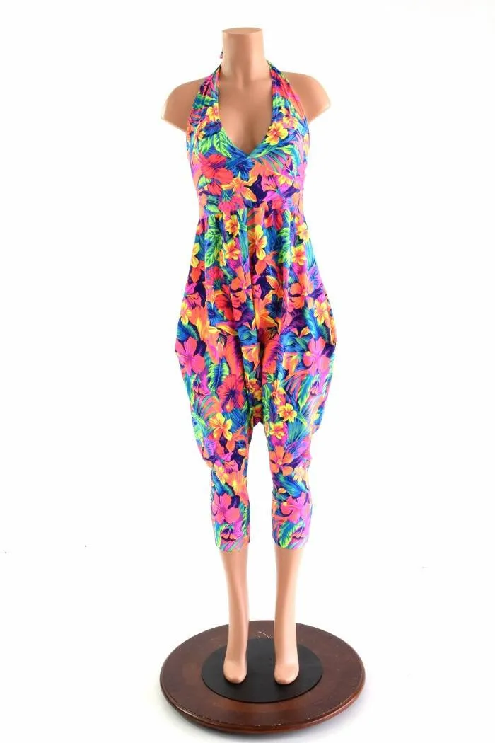 Halter Top Drop Crotch Harem Jumpsuit