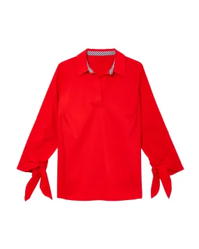 Hannah Tie Sleeve Top | Red