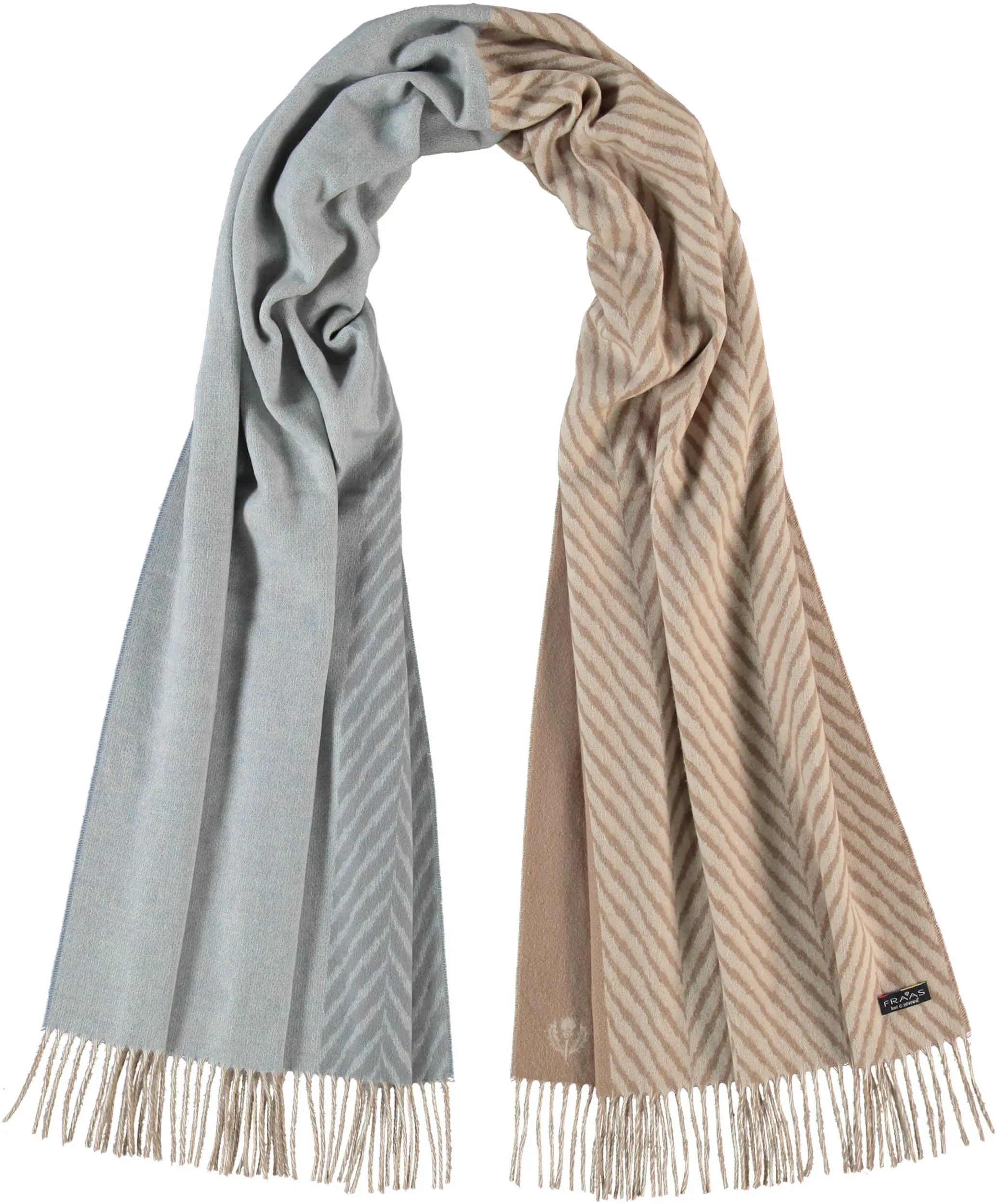 Herringbone Double Face Scarf -Grey