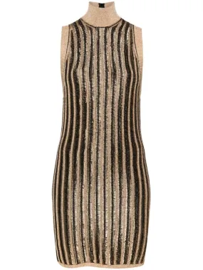 HIGH-NECK RIBBED MINIDRESS