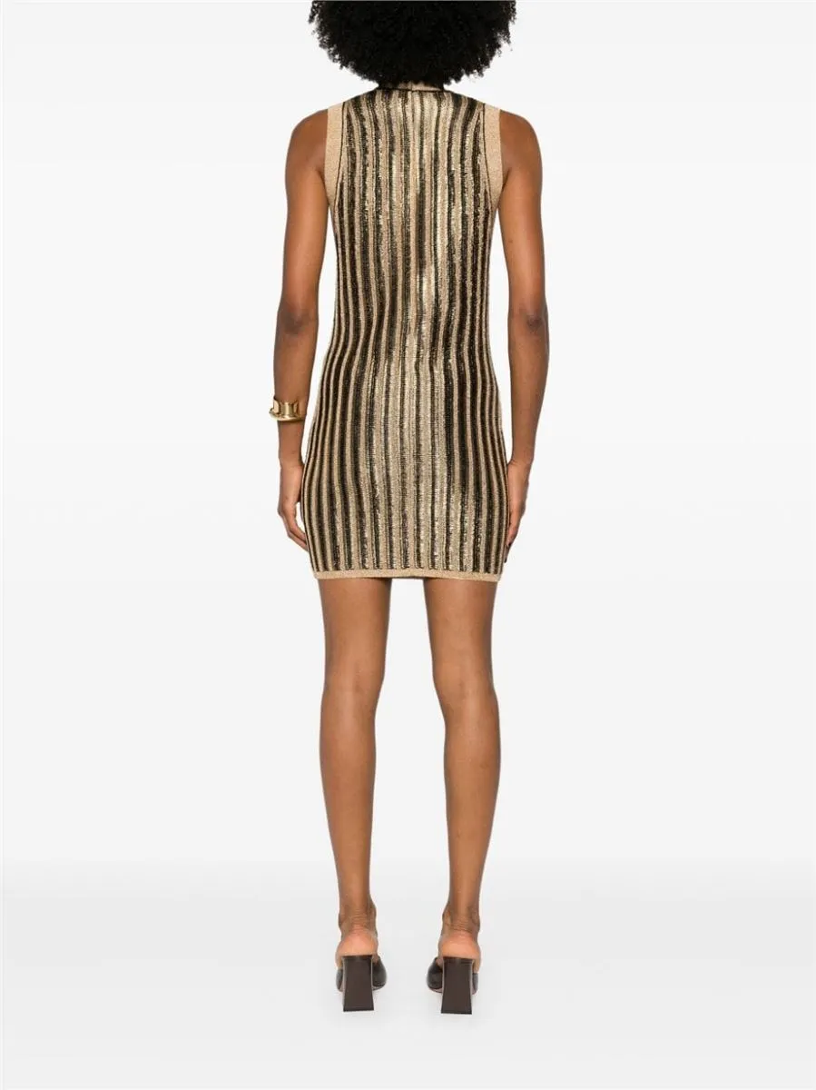 HIGH-NECK RIBBED MINIDRESS