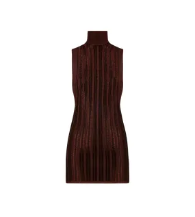 HIGH-NECK RIBBED MINIDRESS