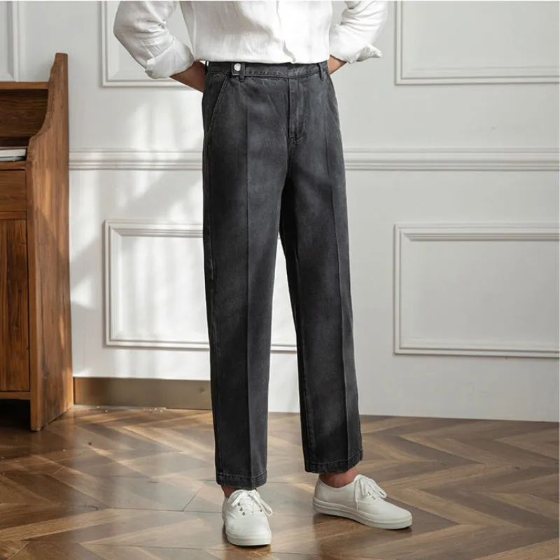 High Waist Straight Retro Casual Pants