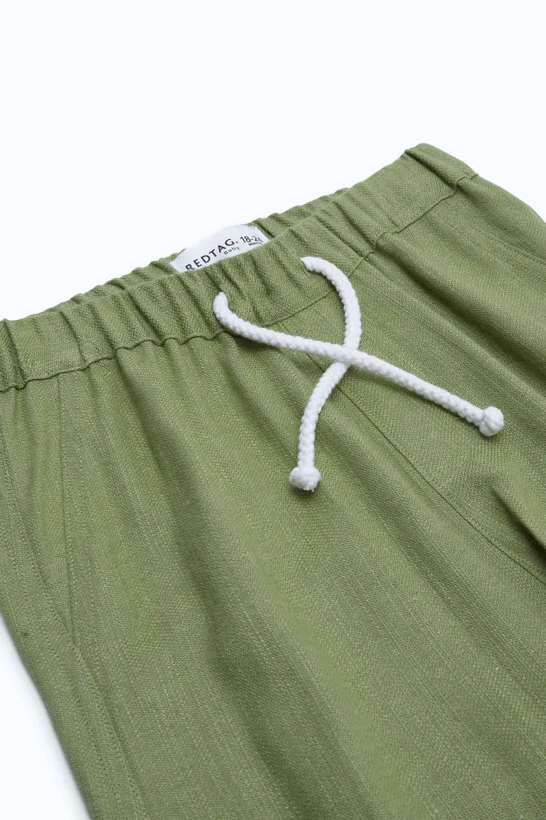 Infant Boys Green Linen Trouser