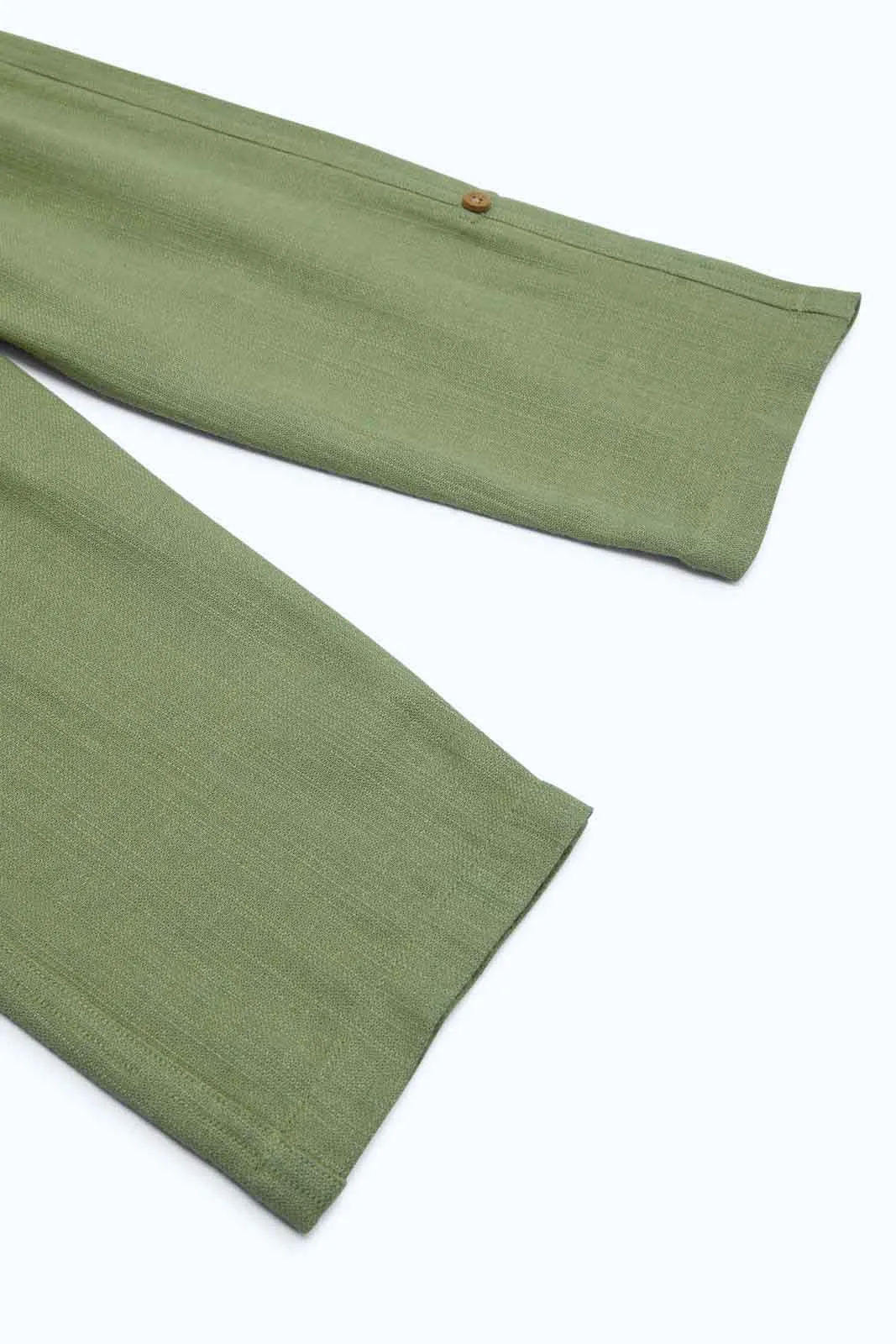 Infant Boys Green Linen Trouser