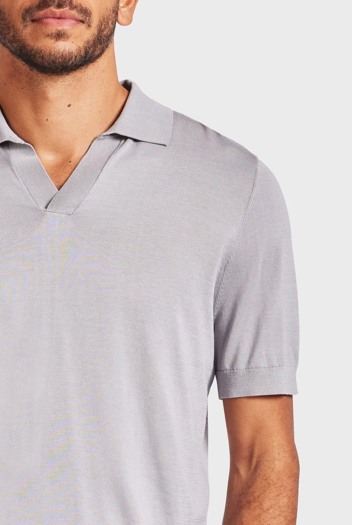 Irvine Knit Polo in Smoke Grey