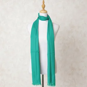 Jade green plain poly cotton scarf-D10713