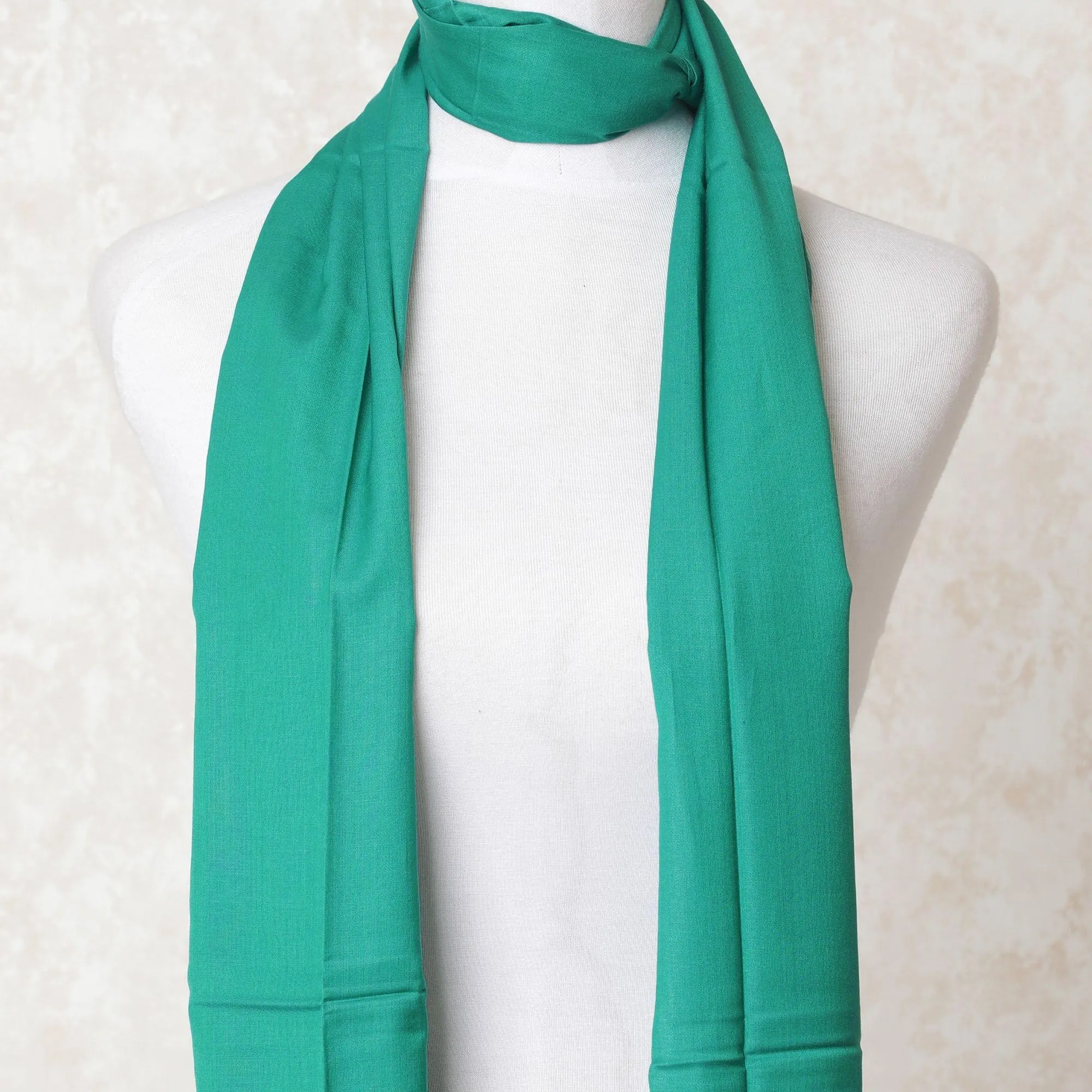 Jade green plain poly cotton scarf-D10713