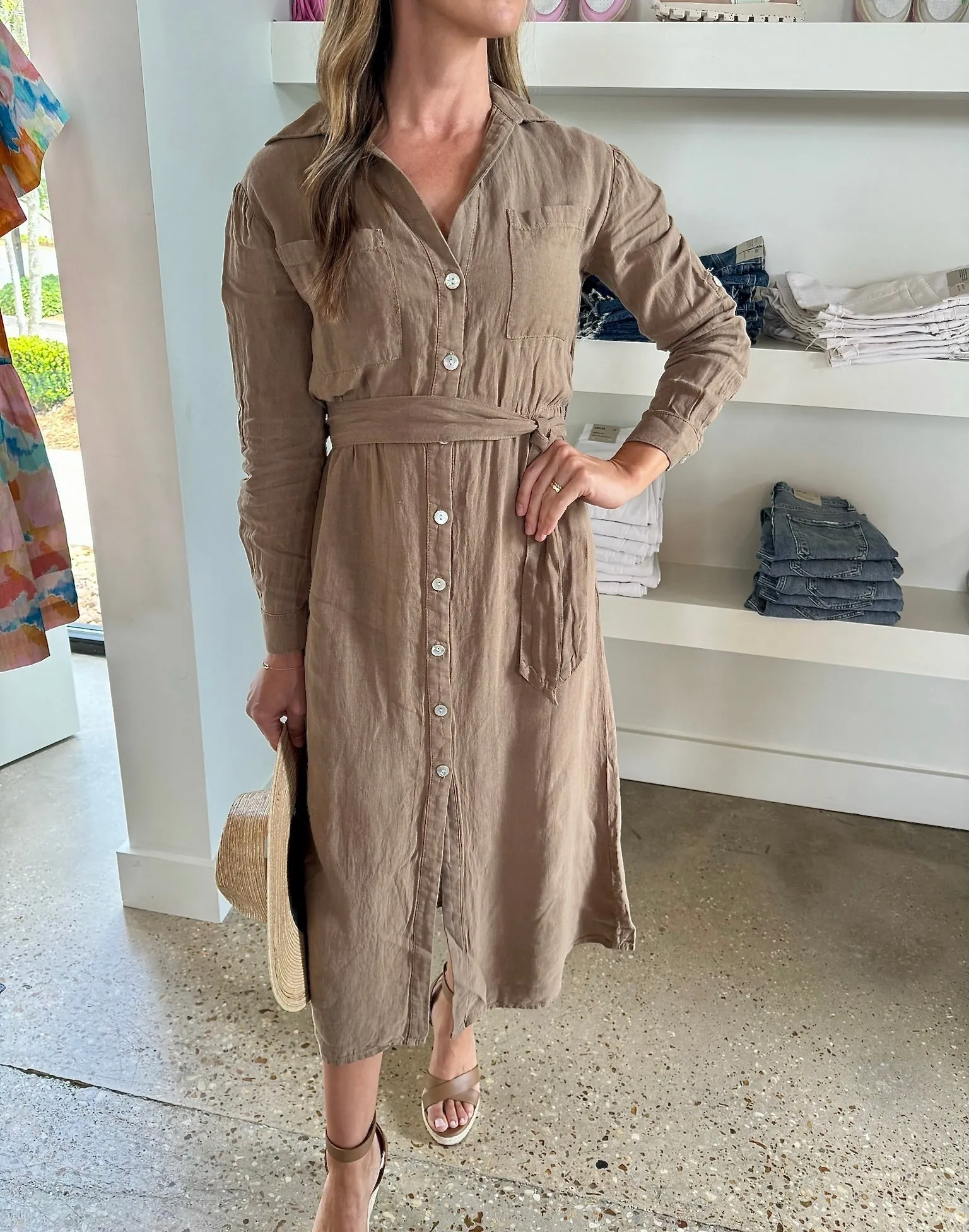 Jessica Linen Shirt Dress